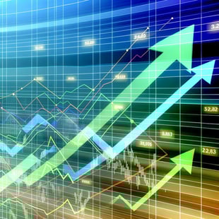Imagem de gráfico subida de ações de bolsa de valores